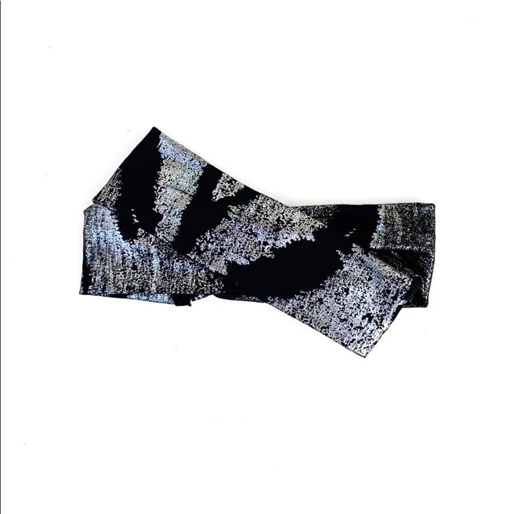 Baby black and silver criscross head band